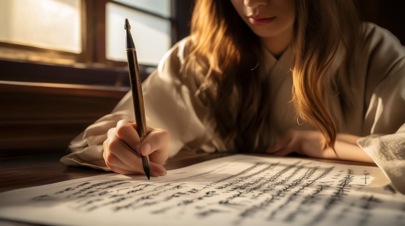 女生练书法作品，女生练书法作品图片