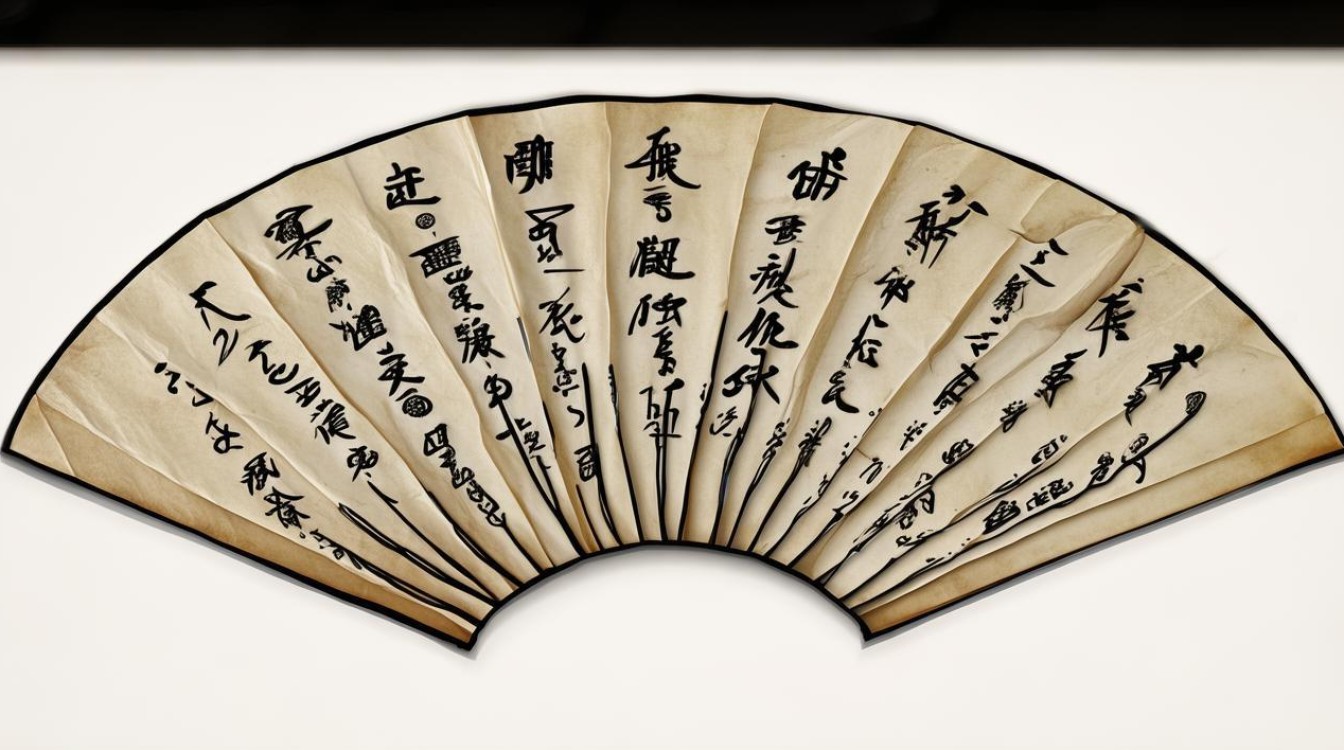 扇叶形书法作品
