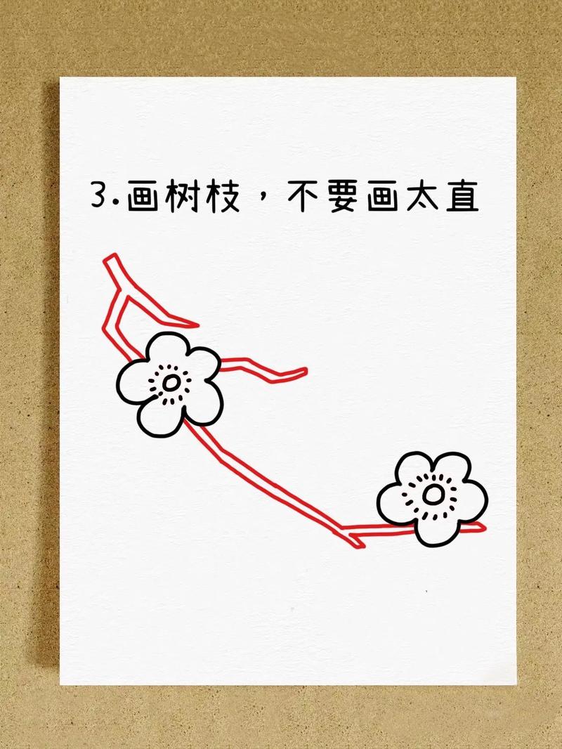儿童学画梅花盆栽，如何掌握画法要领？-第3张图片-吾爱花网